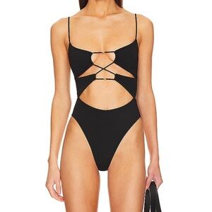 CAMILA COELHO Marcelo Black one piece swimsuit Size Medium